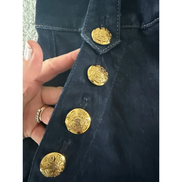 White House Black Market WHBM High-Rise Mariner Wide Leg Jeans Sailor Dark Sz 8 - Picture 3 of 15